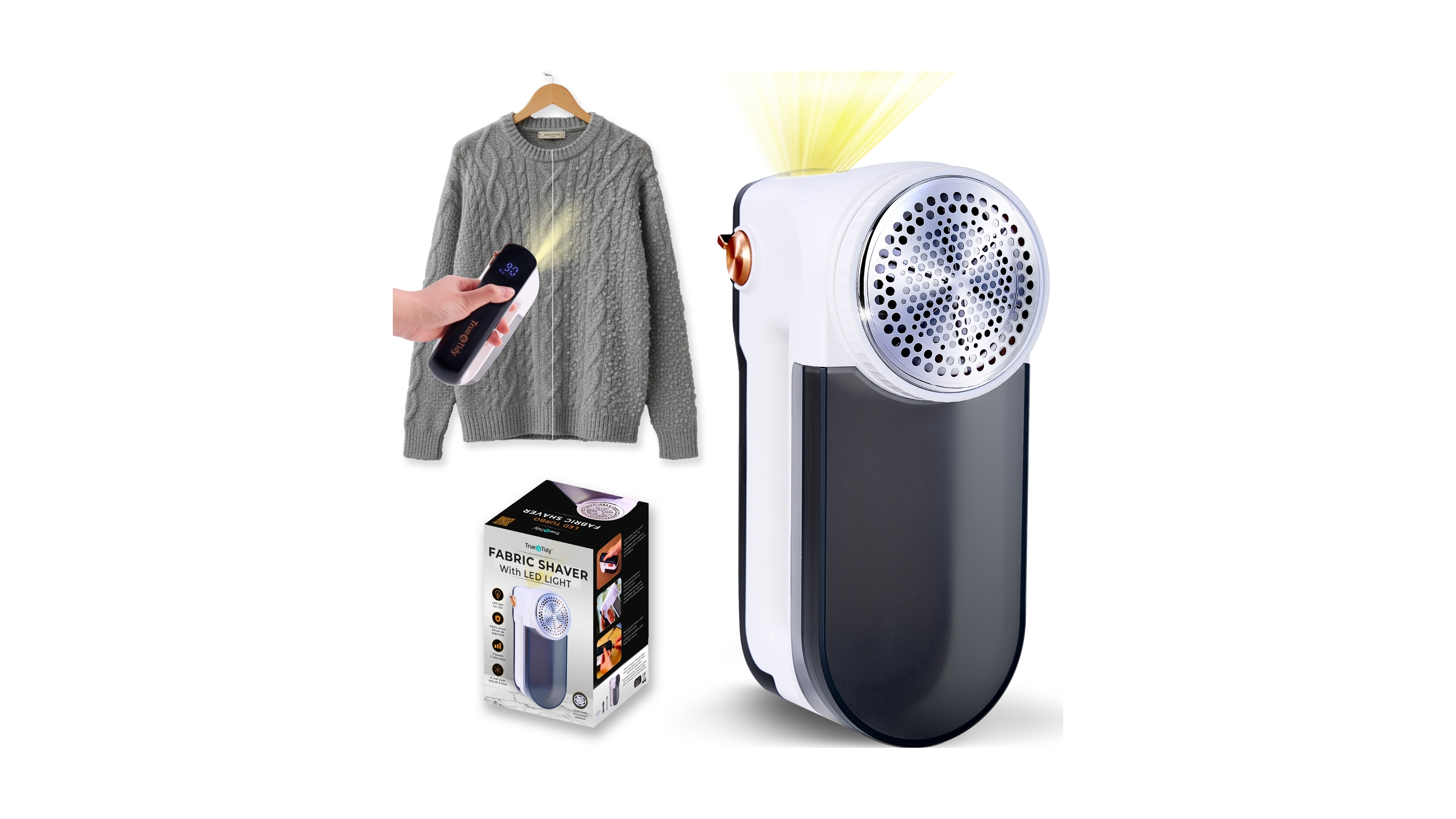 True & Tidy Led Turbo Fabric 7" Shaver with Led Headlight
