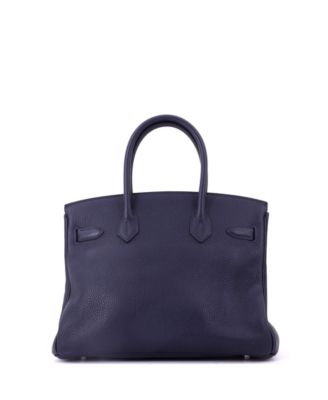 Birkin 30 Handbag Verso Clemence with Palladium Hardware