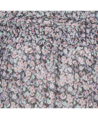 Women's Etoile Blue Floral Print Cotton Layona Blouse