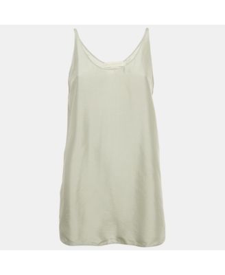 Women's Grey Silk Sleeveless Top