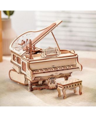 AMK81 Magic Piano 3D Puzzles Adults-Mechanical Musical Instrument-Wooden Music Box Puzzle Kit to Build-Aesthetic Desk Decor Unique Gift