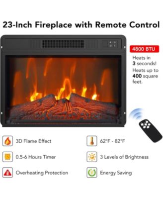 Electric Fireplace TV Stand for up to 65", Entertainment Center with 23" Electric Fireplace Remote Control, TV Console Stand Cabinet