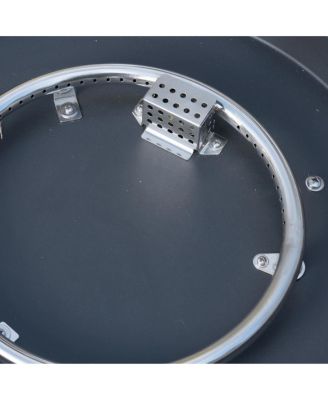 50000 BTU Outdoor Propane Fire Pit Dark Grey with Tank Holder Lightweight Concrete Modern Design