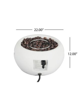 40000 BTU Patio MGO Propane Fire Pit White Round Design Adjustable Flame No Assembly Required