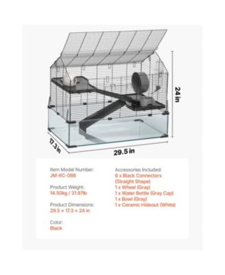 Panoramic Cat Cage - Two-Story Wire Habitat for Play & Rest