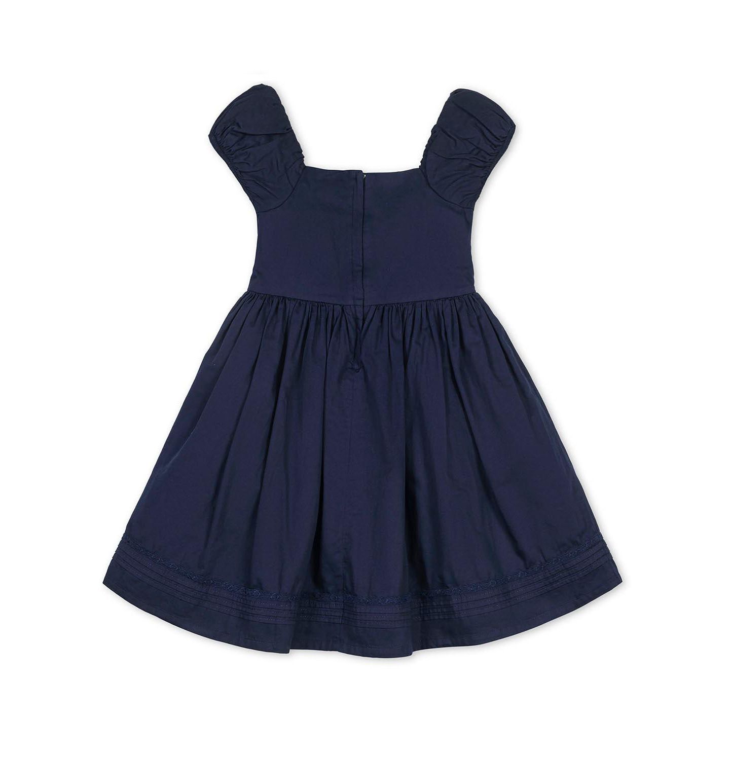 Платье Hope & Henry Organic Puff Sleeve Pintuck Sateen Party Dress для девочек, цвет: Тёмно-синий — фото 6
