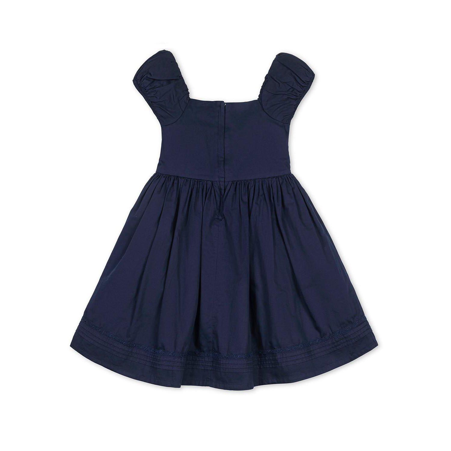 Big Girls Hope and Henry Organic Puff Sleeve Pintuck Sateen Party Dress