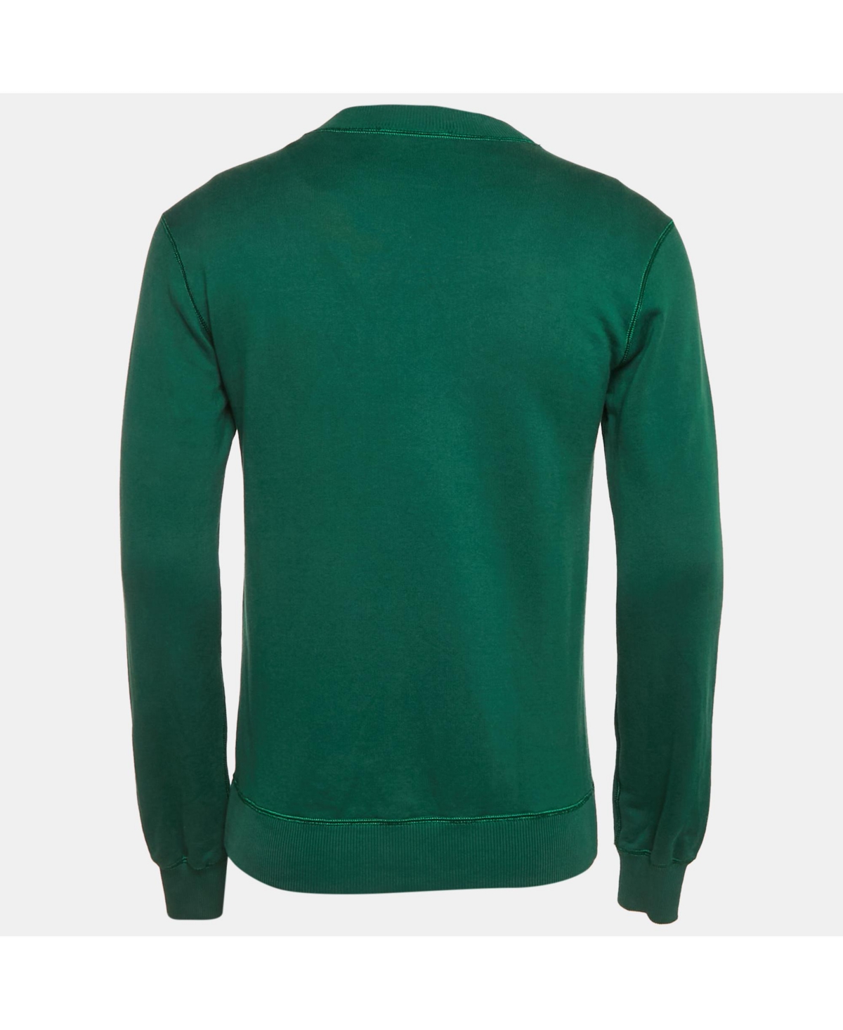 Pre-Owned Dolce & Gabbana Men's Green Logo Print Cotton Crew Neck Sweatshirt