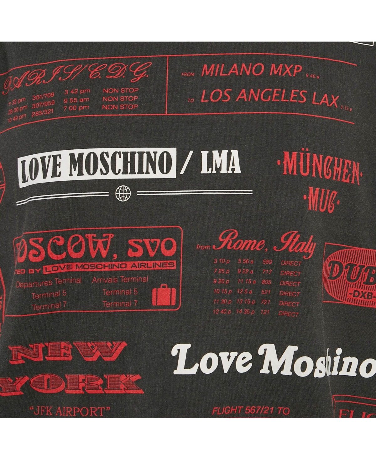 Pre-Owned Love Moschino Men's Black Printed Cotton Knit Sweatshirt