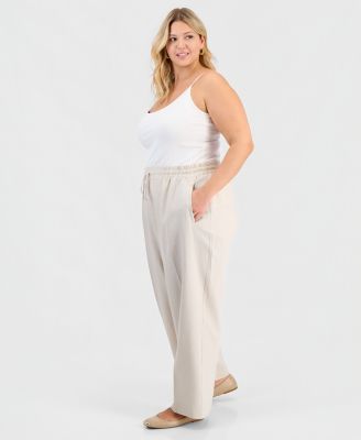 Plus Size Straight Drawstring Pants