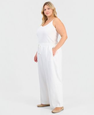 Plus Size Straight Drawstring Pants