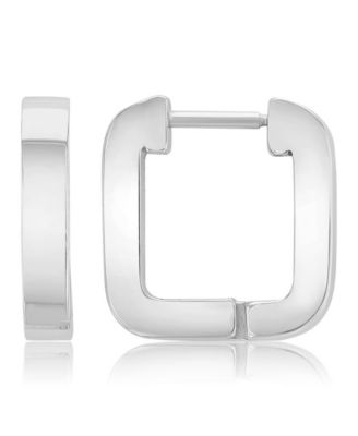 Waterproof Yellow 17mm Rounded Square Huggie Earrings