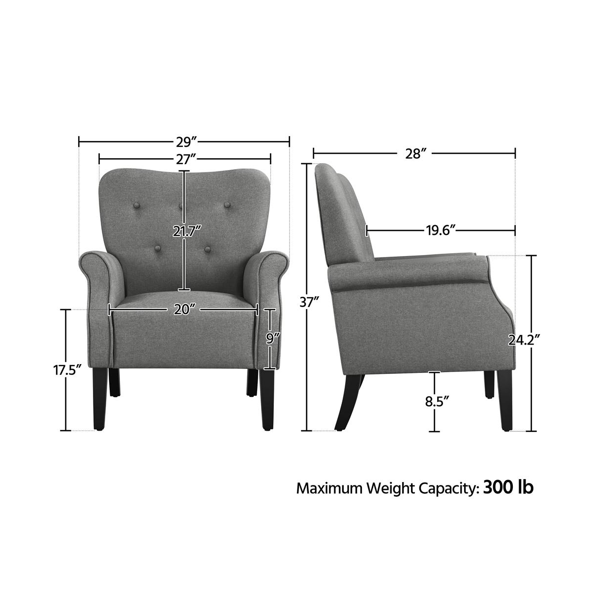 Yaheetech Modern Accent Chair Upholstered Single Sofa