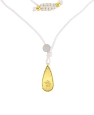 Roxy Waterproof Yellow Hibiscus Labradorite Adjustable Necklace - Gold White