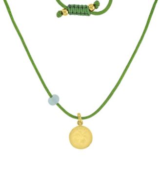 Waterproof Yellow Hibiscus Green Aventurine Adjustable Necklace