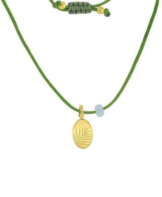 Waterproof Yellow Leaves Green Aventurine Adjustable Necklace