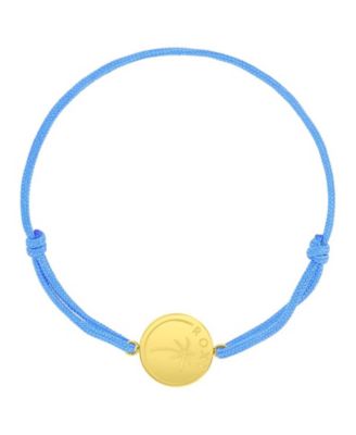 Waterproof Yellow RD Heart Palm Tree Pattern Charm Adjustable Bracelet