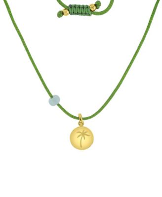 Waterproof Yellow Heart Green Aventurine Adjustable Necklace