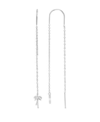Roxy Waterproof Platinum 65mm Palm Tree U Shape Threader Earrings - Platinum 75$