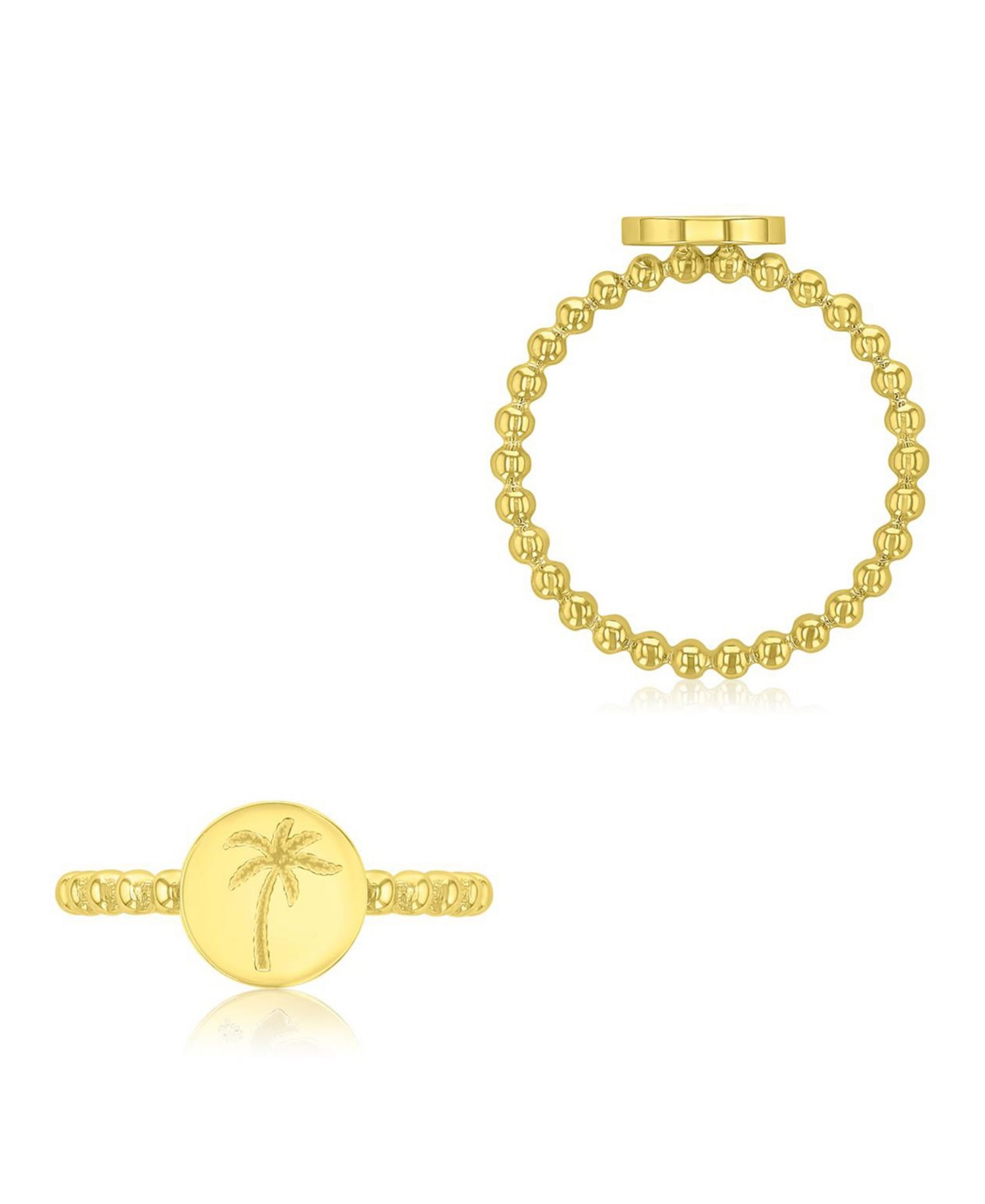 Waterproof Yellow Palm Tree Beads Ring