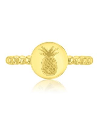 Roxy Waterproof Yellow Pineapple Beads Ring - Gold 90$