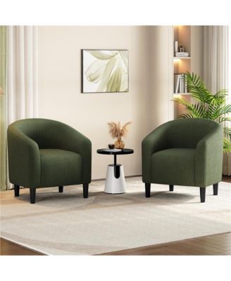 1 piece Corduroy Fabric Upholstered Accent Barrel Chair