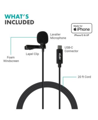 uLav-L Digital Lavalier Omnidirectional Clip on Microphone with USB-C Connector
