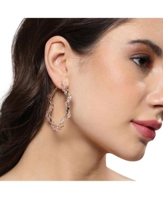 Beaded Twist Hoop Earrings