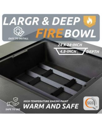 36 Inch Iron Wood Burning Fire Pit Table 36 Inch Diameter 24 Inch H Decorative Cross Weave Pattern