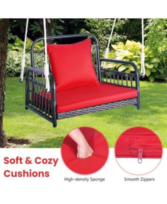 Patio Rattan Porch Swing Hammock Chair with Seat Cushion