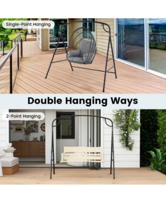 Outdoor Metal Swing Stand with 4 Support Bars and 2 Hanging Ways