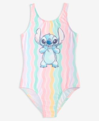 Stitch Girls' 4-6X Striped One-Piece Swimsuit