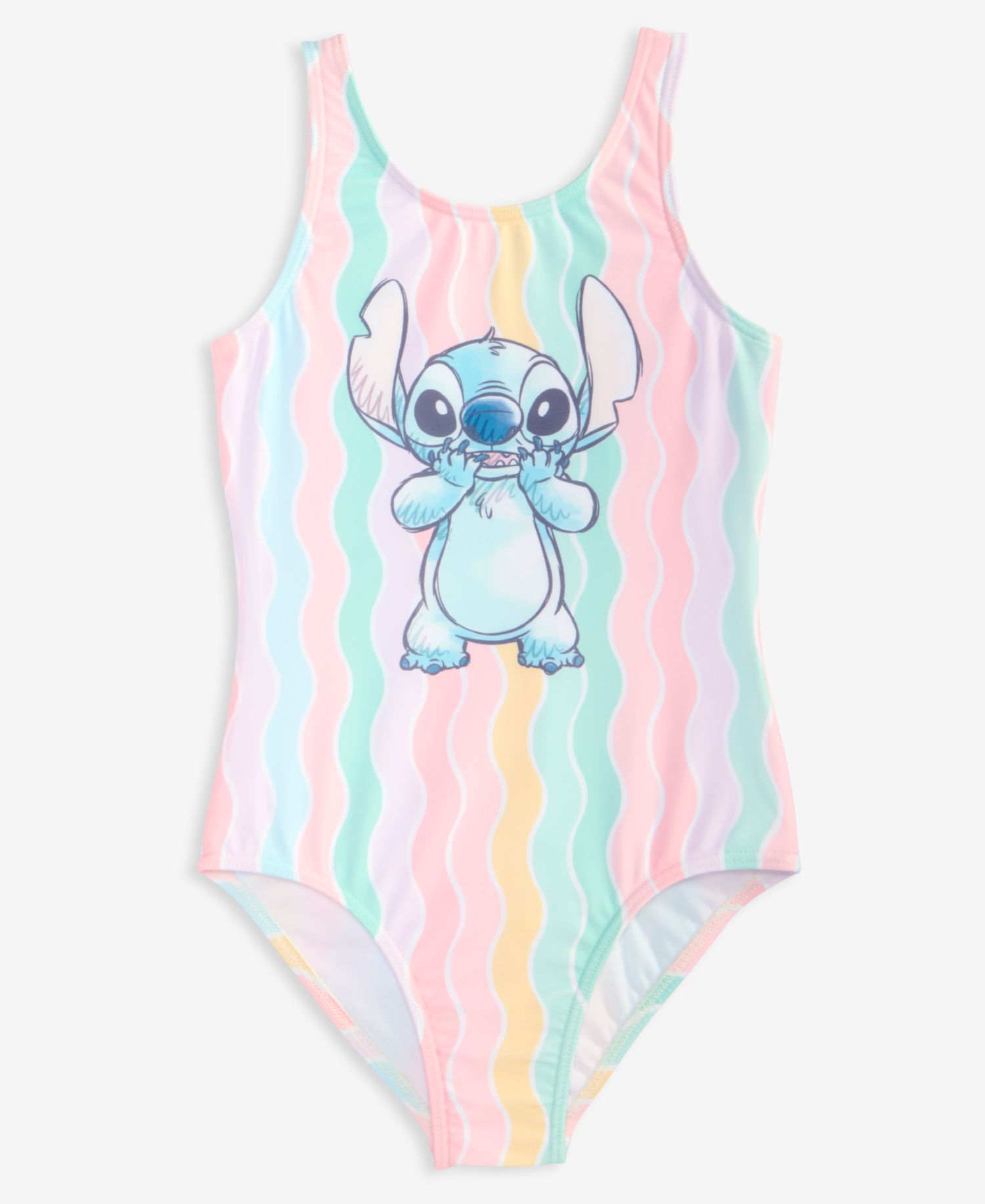 Stitch Girls' 4-6X Striped One-Piece Swimsuit