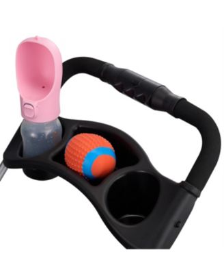 4-Wheel Foldable Pet Stroller for Dogs up to 35lbs with Detachable Carrier