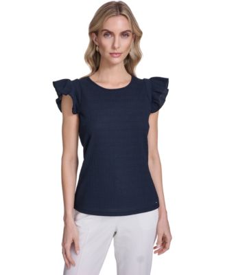 Women's Textured Crewneck Top