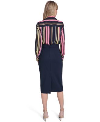 Women's Stripe Long-Sleeve Popover Top