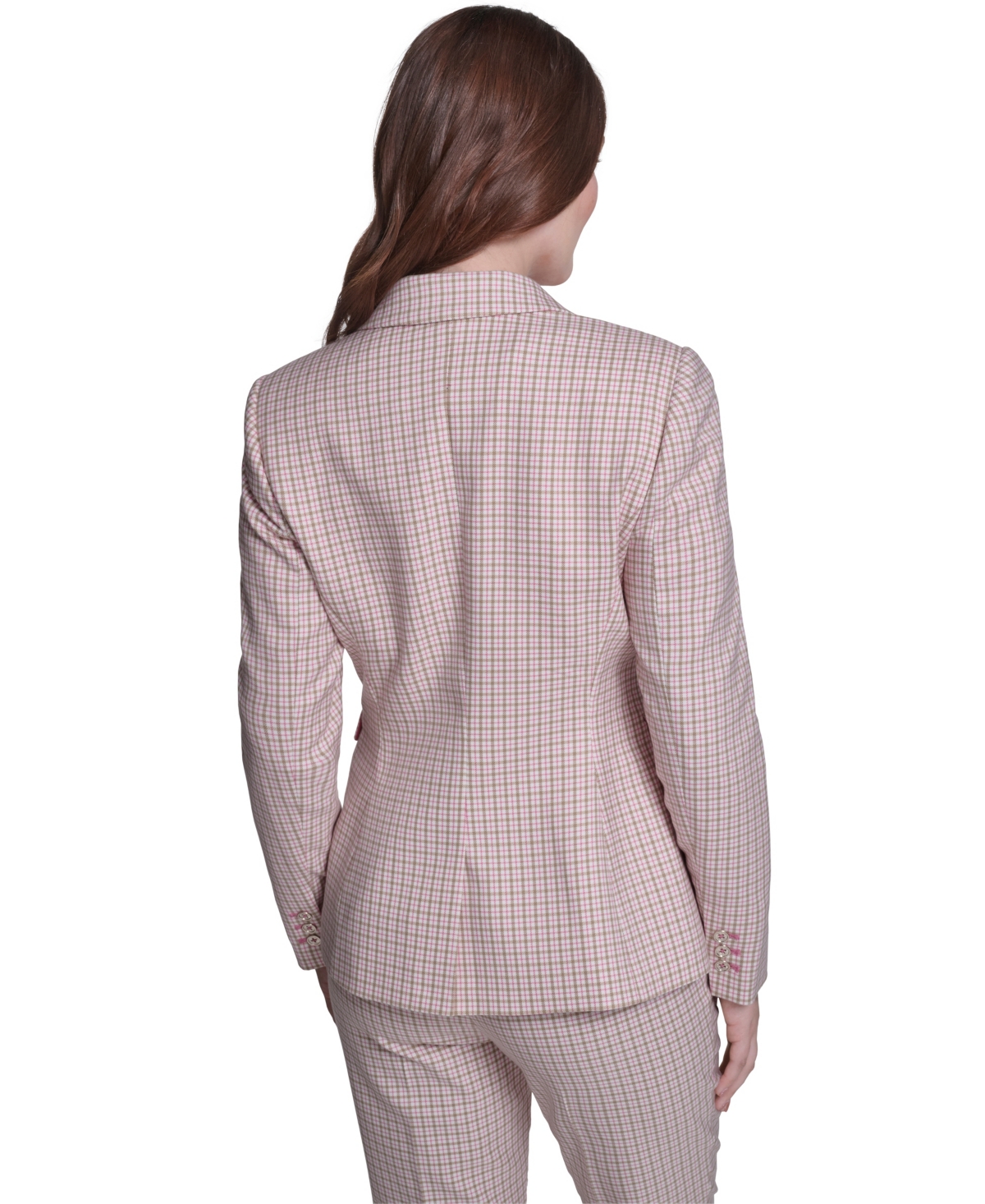 Tommy Hilfiger Women's Plaid Notch Collar Slim Fit Blazer