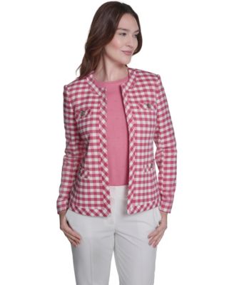 Women's Houndstooth Band Long-Sleeve Jacket