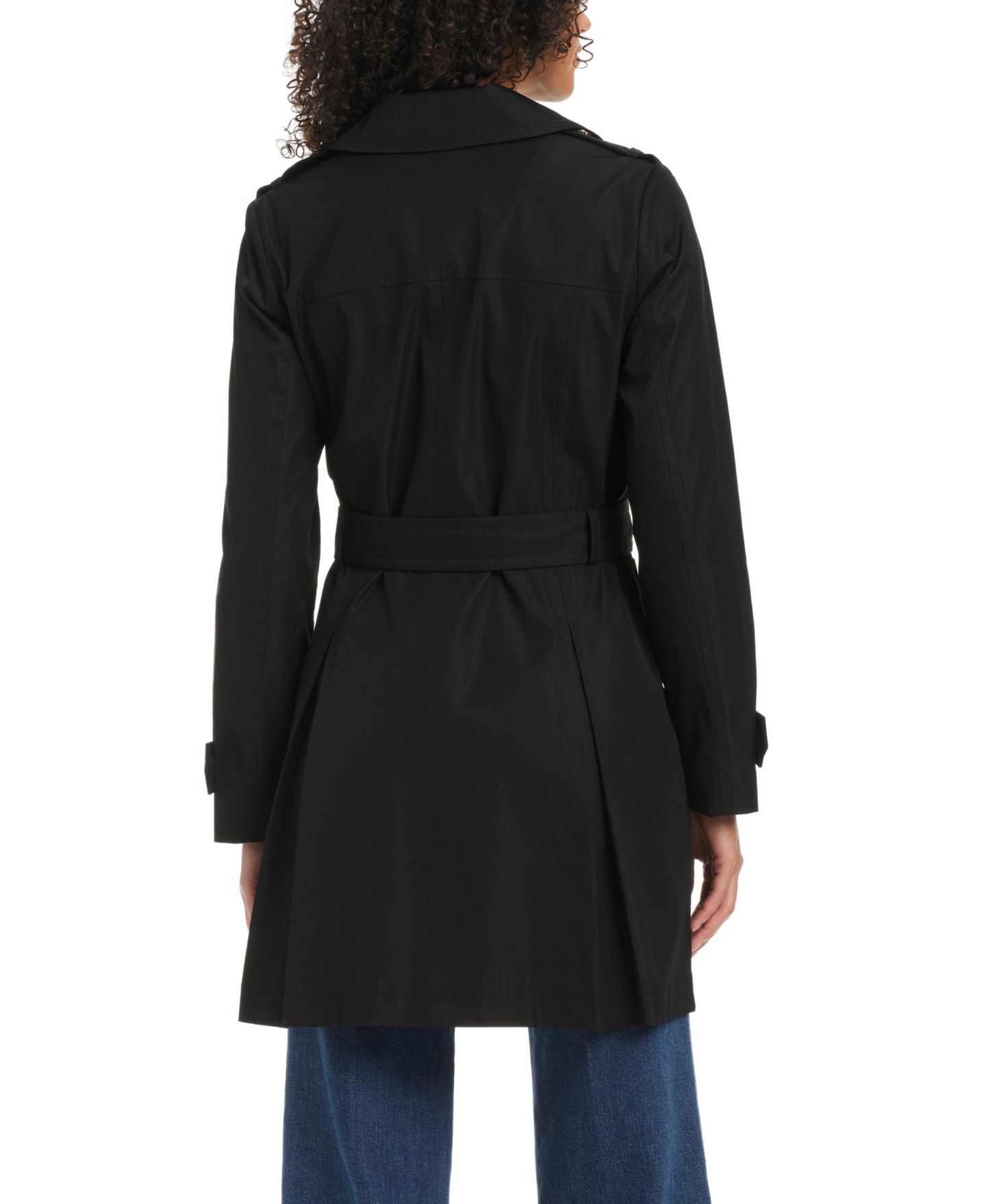 Женское пальто kate spade new york Short Double-Breasted Trench, цвет: Чёрный — фото 2