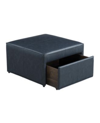 29" Leather Heidi Storage Ottoman