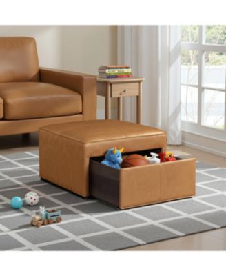 Heidi 29" Faux Leather Storage Ottoman
