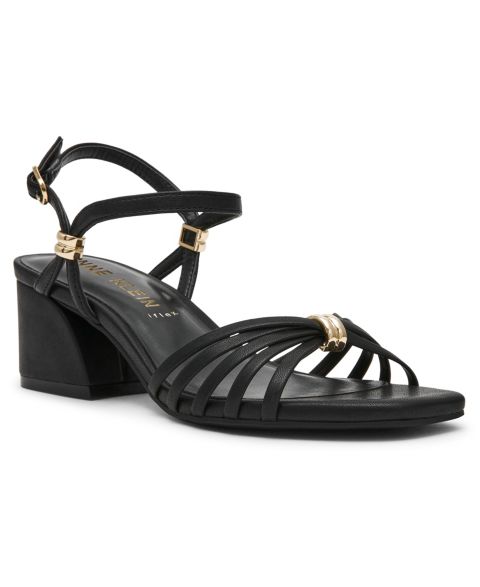 Женские сандалии Anne Klein Mikayla Block Heel Strappy Dress Sandals, цвет: Чёрный