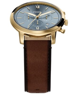Men's Neutra Chronograph Brown Leather Watch, 44mm