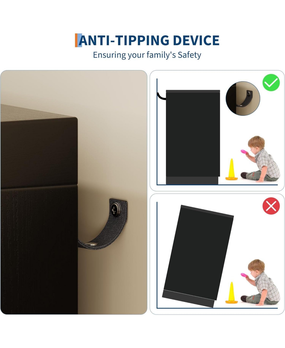 gaomon Multifunctional Wooden Dresser for Bedroom, 43.3 H 2 Door Wardrobe Armoire Closet with 4 Drawers and Hanging Rod, Low Storage Cabinet