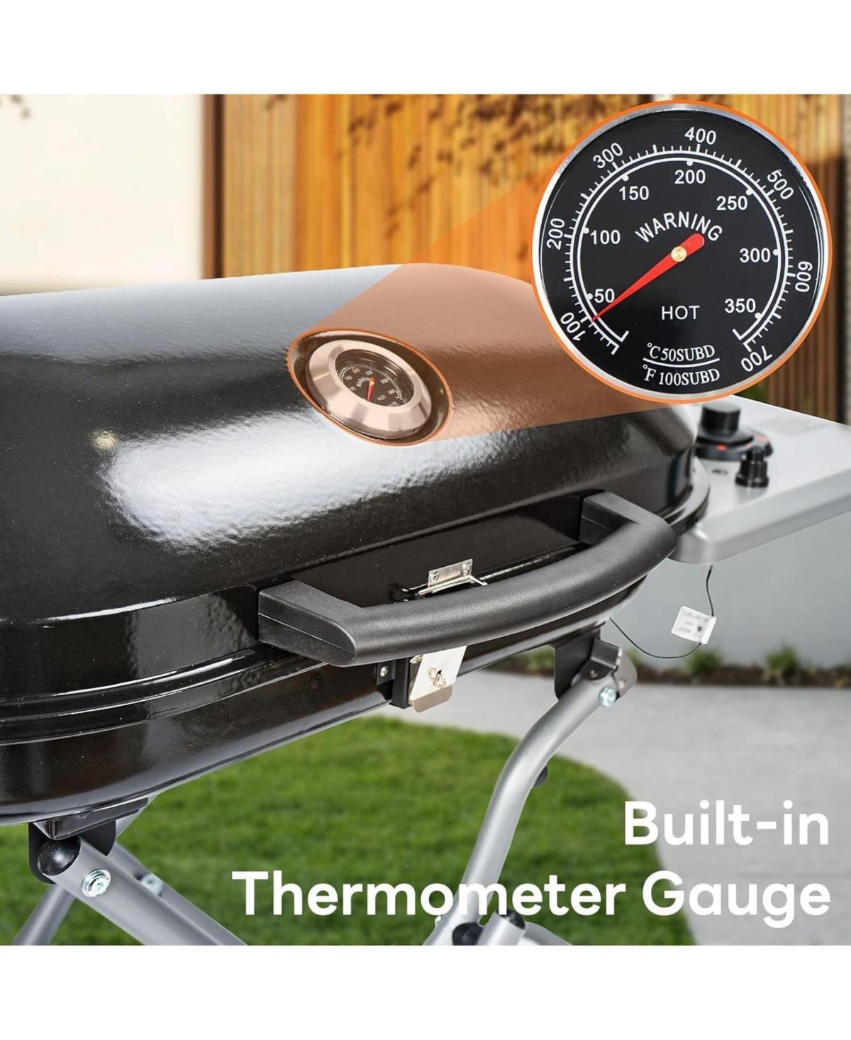 Cowsar Portable Propane Gas Grill, 15,000 Btu Foldable Outdoor Grill with 348 Sq. In. Grilling Area for Camping, Bbq, Parties, Backyard