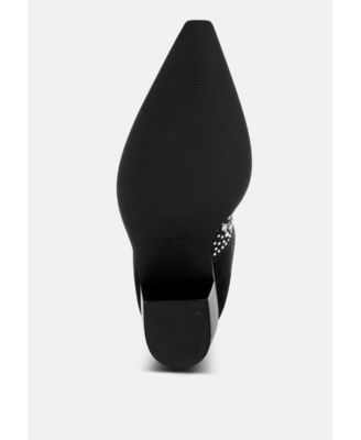 Womens Starlit Multi Color Stones Embellished Boots