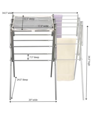 Clothes Drying Rack, Foldable, Expandable and Collapsible Laundry Drying Rack, Silver