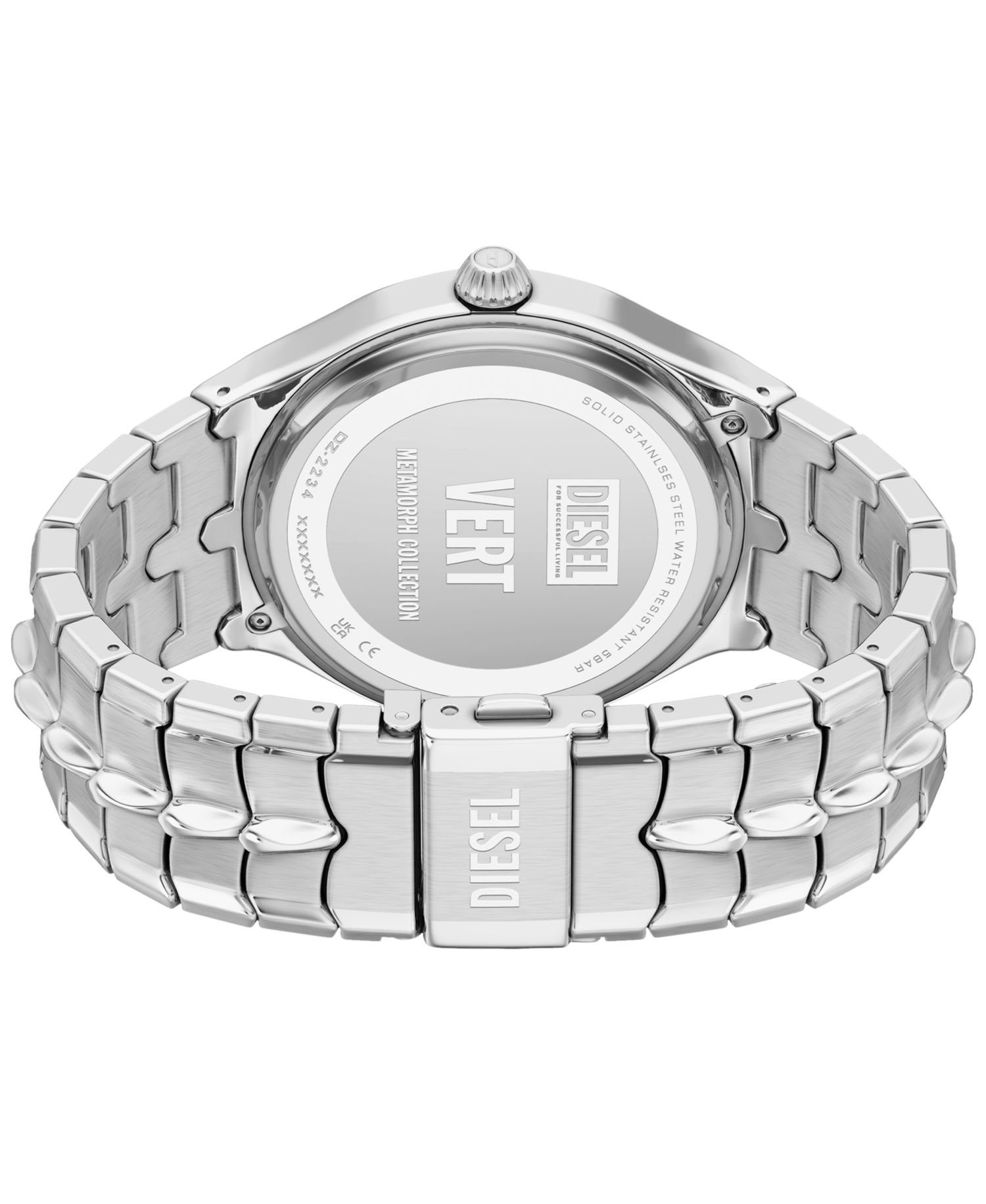 Men's Vert Quartz Three-Hand Date Silver Stainless Steel Watch, 45mm