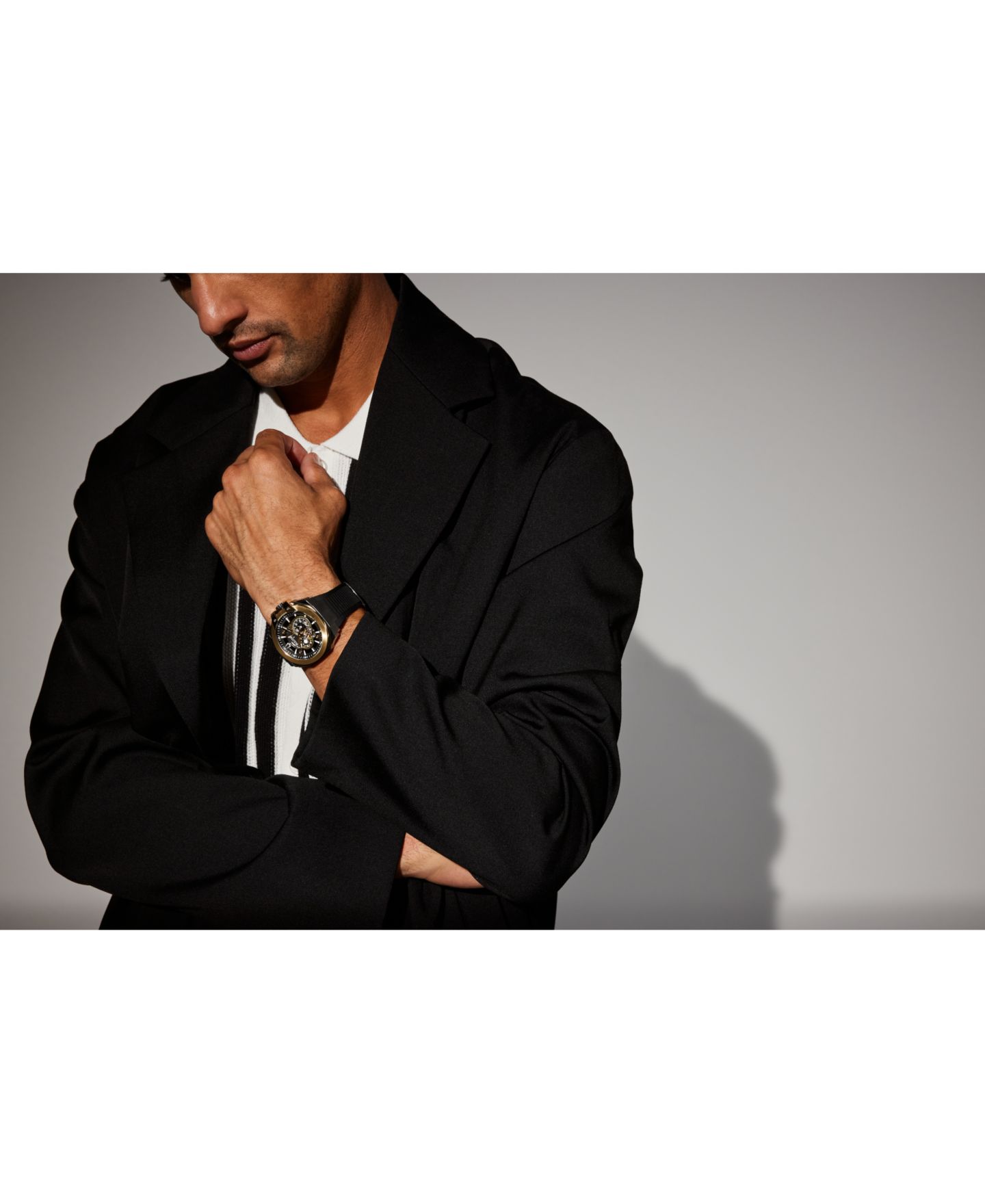 Мужские часы Bulova Marc Anthony Automatic Chronograph Maquina Black Silicone Strap Watch 46mm — фото 5
