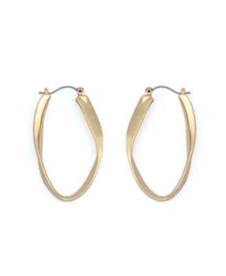 Sculpted Oval Hoop Earrings